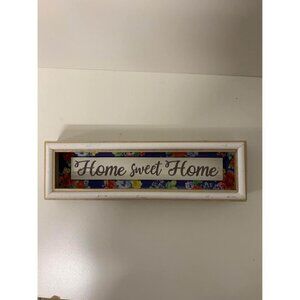 NWT Home Sweet Home Wall Decor Wooden Plaque Floral Cottage Farmhouse Spring Y2K